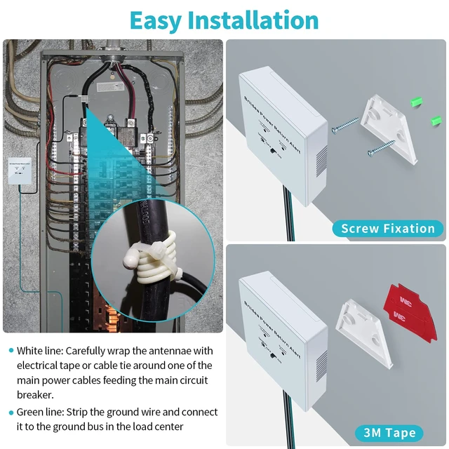 Alt view image 6 of 7 - Power Return Alarm, Utility Power Back on Alert for Generator, Loud Siren with LED Indicator