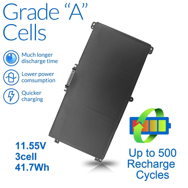Alt view image 3 of 5 - BK03XL 916811-855 Laptop Battery for HP Pavilion X360 14m-ba114dx 14m-ba011dx 14m-ba013dx 14-ba253cl 14-ba125cl 14-ba175nr 14m-ba015dx 14-ba051cl bk03041xl 916366-421 541 TPN-W125 HSTNN-LB7S