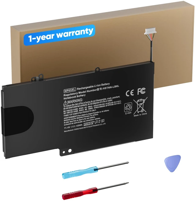 Main image of 43Wh NP03XL NPO3XL 11.4V Battery for HP Envy X360 15 15-U011DX 15-U010DX 15-U111DX 15-U483CL 15-U493CL 15-U110DX 15-U110DX, Pavilion X360 13-A010DX 13-A013CL 13-A110DX 13-A012DX, 760944-421 HSTNN-LB6L