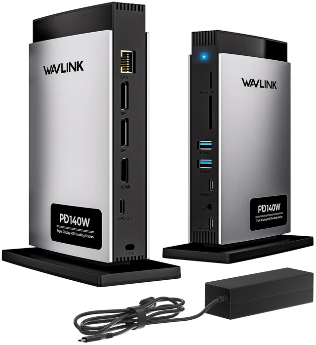 Main image of Laptop Docking Station 3 Monitors(Max Resolution: Single 8K or Triple 4K), 11-in-1 USB C Docking Station with 125W PD3.1 Pass-Through & Power Adapter, HDMI + 2* DP, for MacBook M1M4 & Windows