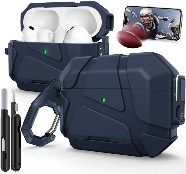 Main image of for AirPods Pro 3rd Case with Secure Lock-Blue With Phone Stand Design Compatible with Airpods Pro 3 Generation Cover with Cleaner Kit