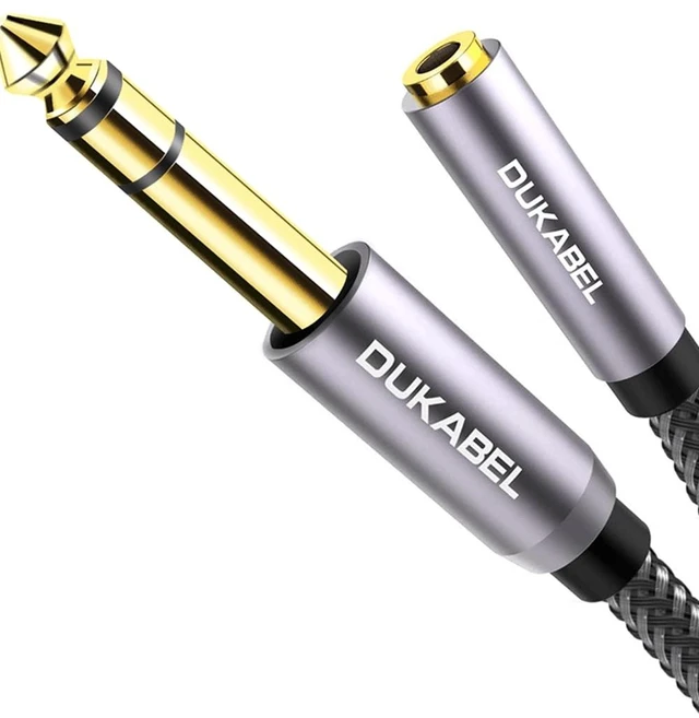 Main image of TopSeries Long 1/4'' Male to 1/8'' Female Adapter Cable (16ft/5M) 6.35mm to 3.5mm Phone Audio Connector Quarter Inch Adapter for Mixer Guitar Piano Amplifier Speaker and More