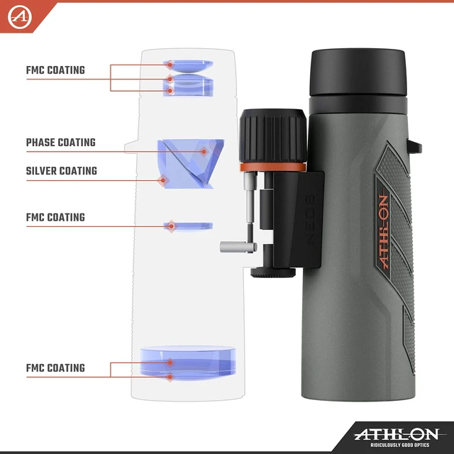 Alt view image 5 of 6 - 10x42 Neos G2 HD Binoculars with Eye Relief for Adults and Kids, High-Powered Binoculars for Hunting, Birdwatching, and More