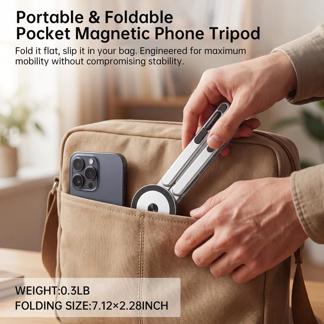 Alt view image 3 of 7 - Portable Laptop Stand, 3-in-1 Magnetic Foldable Adjustable, for DeskWhite Aluminum alloy, lightweight compact, 8-level height, ergonomic, for phone/tablet, home office/travel