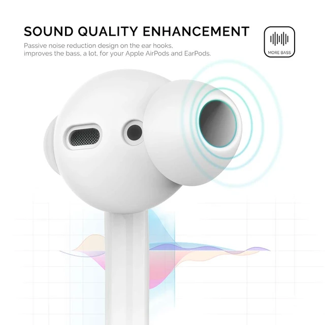 Alt view image 3 of 7 - 3 Pairs AirPods Ear Tips Silicone Earbuds Cover Added Storage Pouch, Noise Reduction, Anti Slip, Secure Fit, Comfortable Silicone Ear Tips Compatible with Apple AirPods