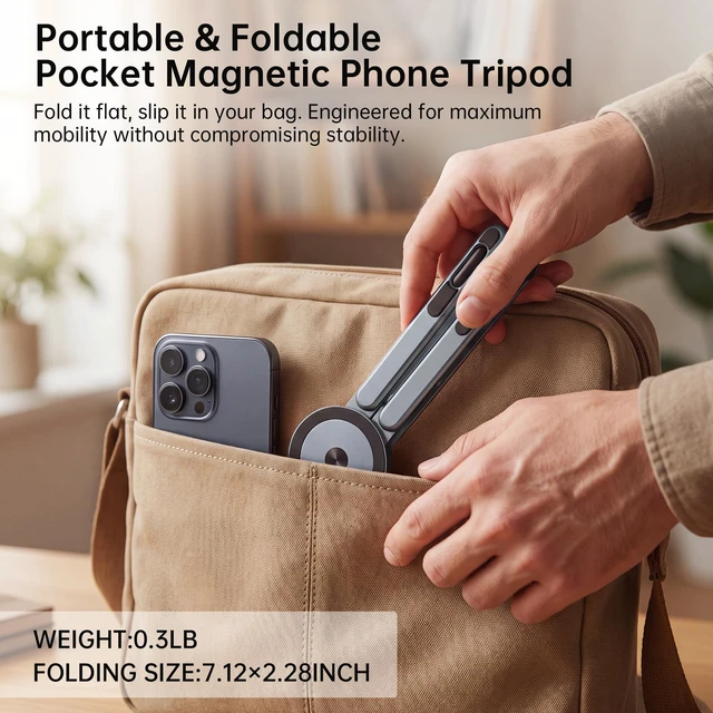 Alt view image 3 of 7 - Portable Laptop Stand, 3-in-1 Magnetic Foldable Adjustable, for DeskGray Aluminum alloy, lightweight compact, 8-level height, ergonomic, for phone/tablet, home office/travel