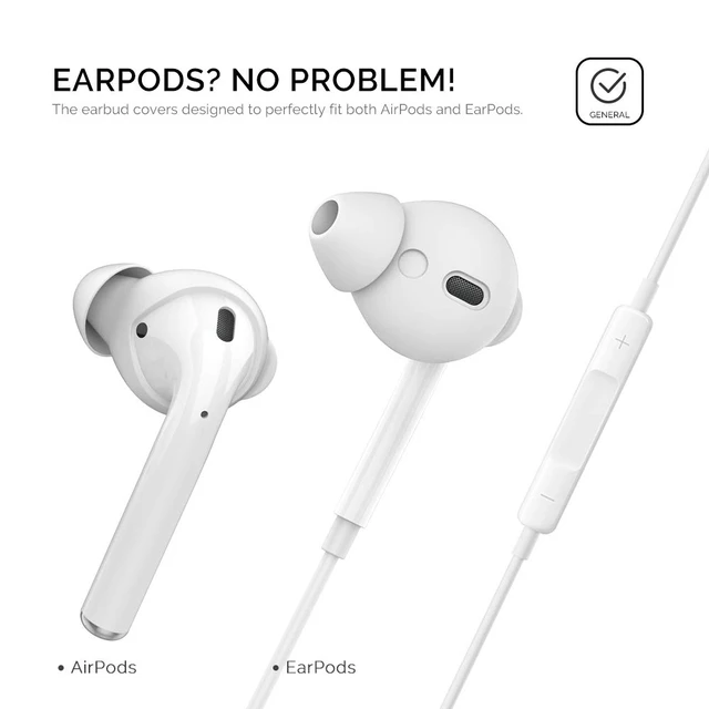 Alt view image 6 of 7 - 3 Pairs AirPods Ear Tips Silicone Earbuds Cover Added Storage Pouch, Noise Reduction, Anti Slip, Secure Fit, Comfortable Silicone Ear Tips Compatible with Apple AirPods
