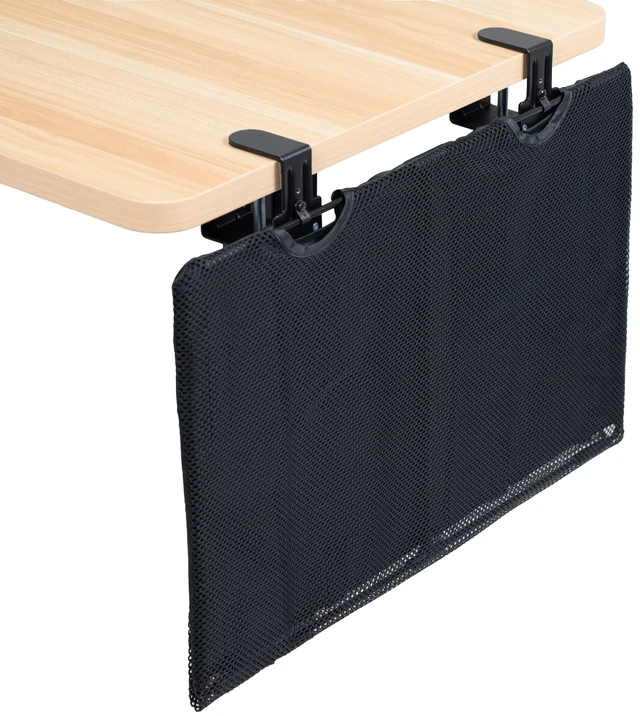 Main image of Black Clamp-on 24 inch Desk Cable Management Sleeve, DESK-SKIRT-24P Privacy Desk Skirt, Cable Organizer, Wire Hider Kit Panel System