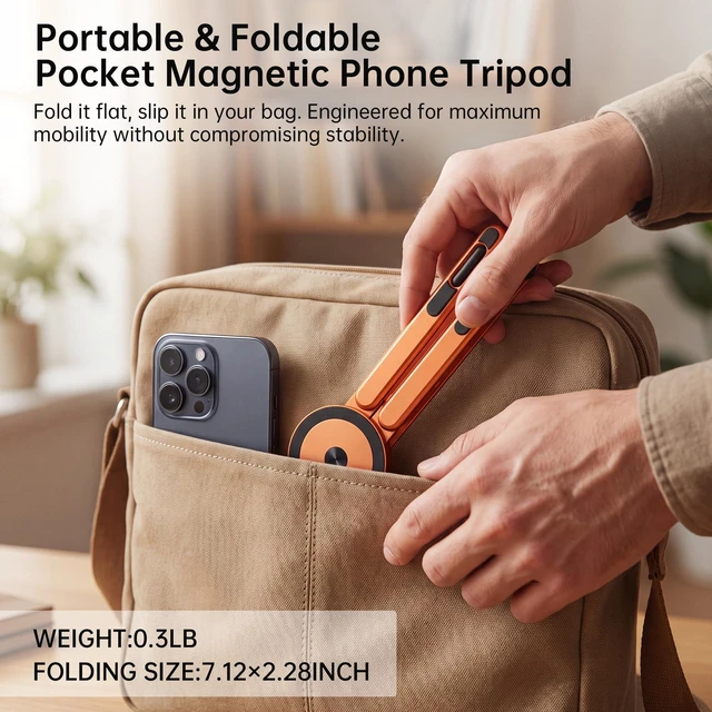 Alt view image 3 of 7 - Portable Laptop Stand, 3-in-1 Magnetic Foldable Adjustable, for Desk Aluminum alloy, lightweight compact, 8-level height, ergonomic, for phone/tablet, home office/travel