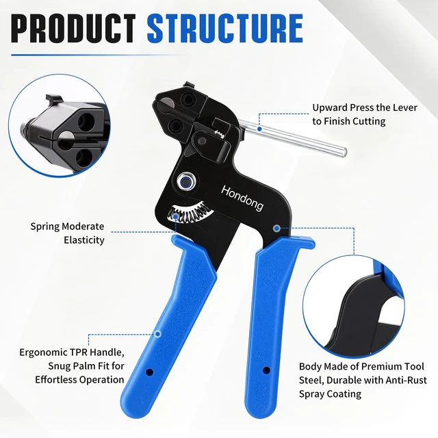 Alt view image 3 of 7 - 300PCS Stainless Steel Cable Tie Gun Kit, 11.8 Inch Heavy Duty 304 Metal Zip Ties - Self-Locking, UV & Rustproof Resistant for Fencing, Automotive, Exhaust Wrap, Chicken Coop (BLUE)