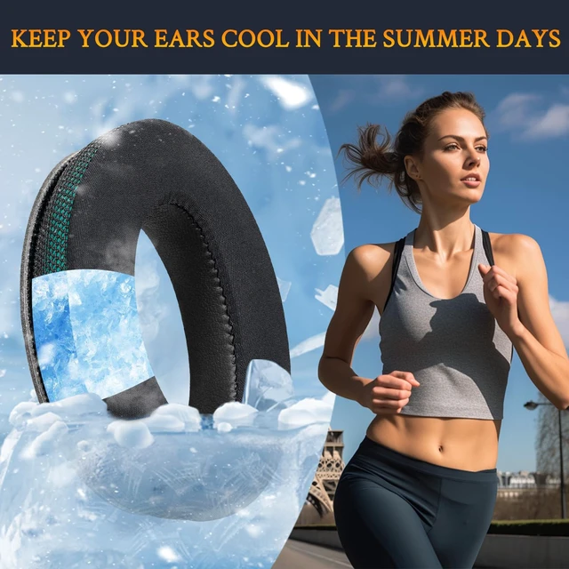 Alt view image 7 of 7 - Cooling Gel Earpads Replacement for Bose QuietComfort 45 (QC45)/QuietComfort SE (QC SE)/Quiet Comfort Wireless Over-Ear Headphones, Ear Pads Cushions with Ice Silk Fabric - Dark Green
