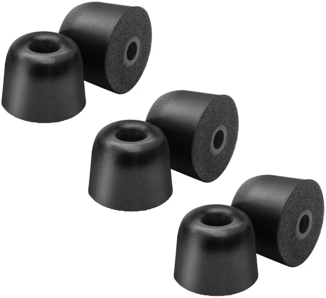 Main image of Foam Eartips Replacement for Shure SE215 SE425 SE535 SE846, Large Aonic4 Aonic5 Earphones Tips, Noise Isolation, 3 Pairs, Black