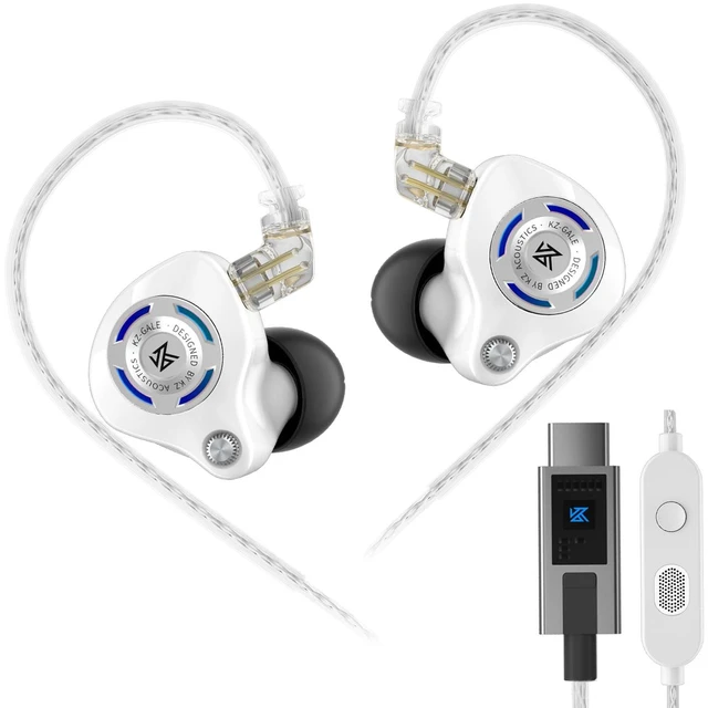 Main image of Gale USB C IEM, Wired Type-C Gaming Earbuds with Mic Built-in DSP Noise Isolation Deep Bass IEM, Comfort-Fit Type C HiFi Clarity Sound Earphone for iPhone17/16/15 Samsung (Type-C, White)