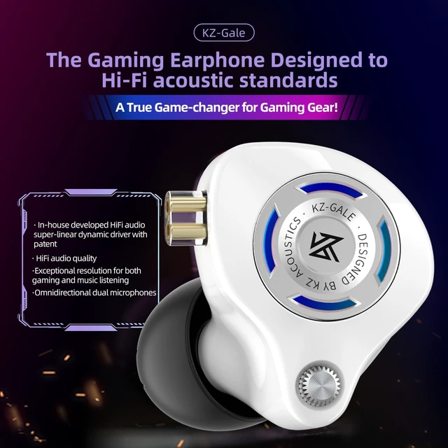 Alt view image 2 of 7 - Gale USB C IEM, Wired Type-C Gaming Earbuds with Mic Built-in DSP Noise Isolation Deep Bass IEM, Comfort-Fit Type C HiFi Clarity Sound Earphone for iPhone17/16/15 Samsung (Type-C, White)