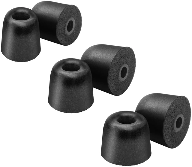 Main image of Foam Eartips for Shure SE215 PRO SE425 SE535 SE846 Earphones, S/M/L IEM Monitor Replacement Tips, Noise Isolation, 3 Pairs, Black