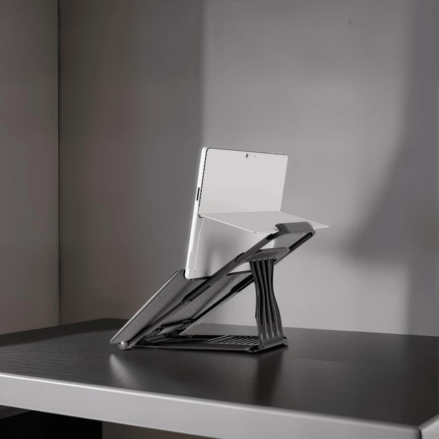 Alt view image 4 of 7 - Stand for Surface Pro with Keyboard Attached Ergonomic Desk Stand Compatible with Surface Pro 11/10/9/8/7/6/5/X & Go Adjustable Height, Lightweight, Travel Friendly