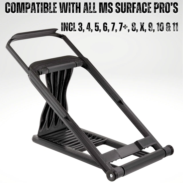 Alt view image 6 of 7 - Stand for Surface Pro with Keyboard Attached Ergonomic Desk Stand Compatible with Surface Pro 11/10/9/8/7/6/5/X & Go Adjustable Height, Lightweight, Travel Friendly