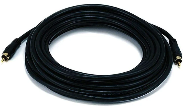 Main image of Audio/Video Coaxial Cable - 25 Feet - Black RCA Male/Male RG-59U 75ohm (for S/PDIF Digital Coax Subwoofer & Composite Video)