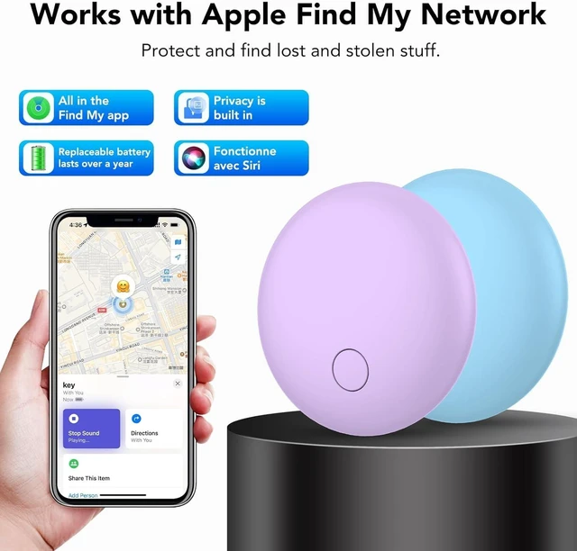 Alt view image 2 of 7 - Air Tracker Tags 4-Pack, Item Finders Work for Apple Find My APP(iOS Only) Tracker Tags for Keys, Luggage, Backpack etc,Replaceable Battery Last 1 Year, Loud Beep, IP68 Waterproof with Holder
