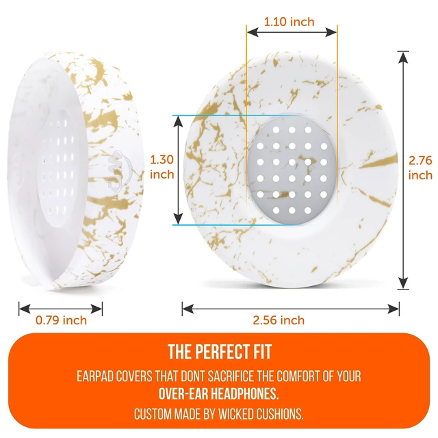Alt view image 6 of 7 - SweatZ Beats Solo - Patented Sweat Covers for Beats Solo 4, 3 & 2 Made by Wicked Cushions Made with Premium Silicone, Sweatproof, Washable & Preserves Comfort Gold Marble