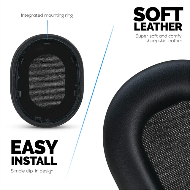 Alt view image 5 of 7 - Sheepskin Earpads for Sony WH-1000XM5 Headphones, Soft Real Leather, Memory Foam Extra Comfort, Durable & Long Lasting Ear Cushions by