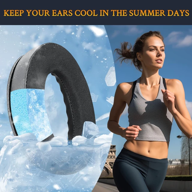 Alt view image 5 of 6 - Cooling Earpads for Bose Headphones - Black&Blue for QuietComfort QC15/QC25/QC2/QC35, (SoundTrue/SoundLink)Around-Ear I/II, AE2/AE2i