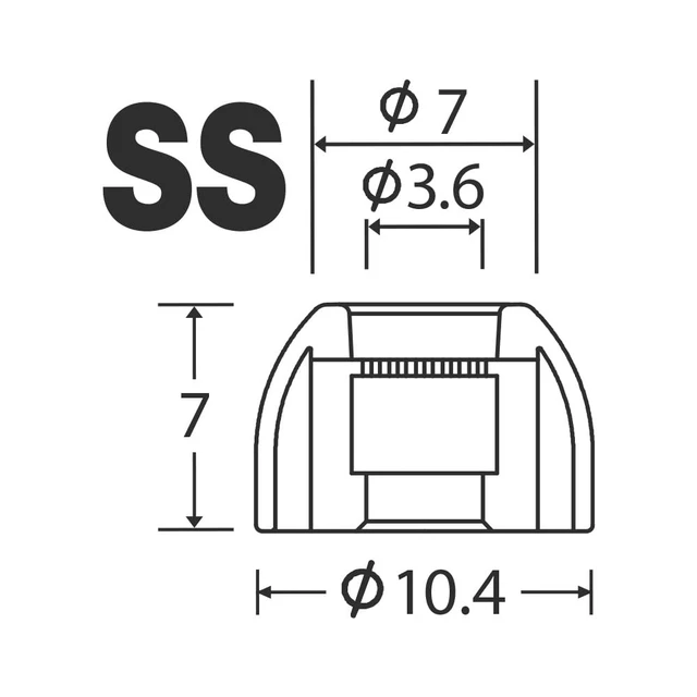 Alt view image 7 of 7 - XELASTEC 2 Earbud Tips, TPE Replacement Ear Tips (SS-S-MS)