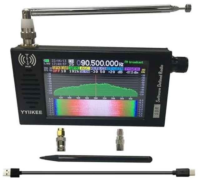 Alt view image 6 of 7 - Portable DSP SDR Radio Receiver 4.3 Inch Touchscreen 100KHz-149MHz Full Bands, FM, SSB, CW, HAM Radio with Waterfall Display