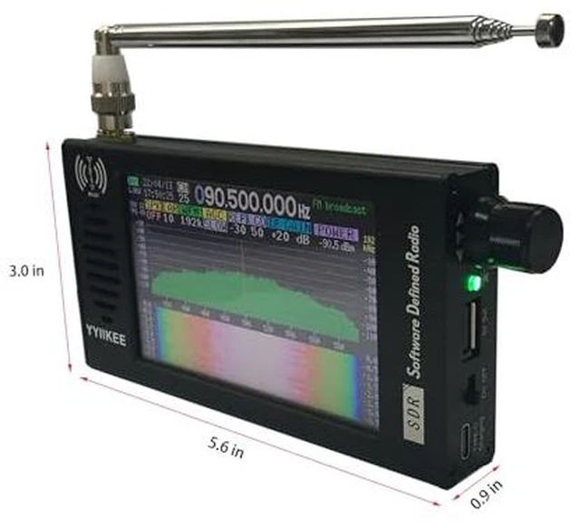 Alt view image 7 of 7 - Portable DSP SDR Radio Receiver 4.3 Inch Touchscreen 100KHz-149MHz Full Bands, FM, SSB, CW, HAM Radio with Waterfall Display