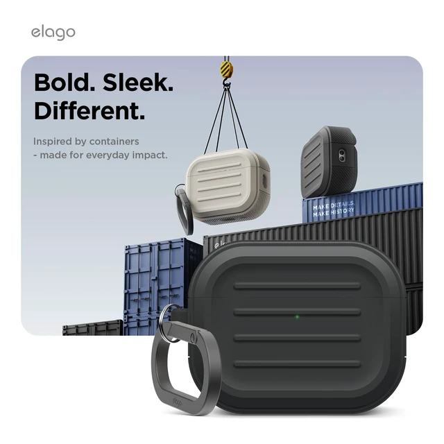 Alt view image 3 of 7 - Armor Case for AirPods Pro 3 Carabiner Included, Supports Wireless Charging, Shock Resistant, Full Protection (Black)