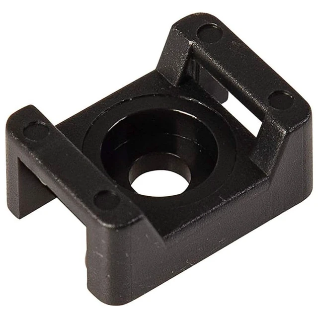 Alt view image 3 of 7 - Black Zip Tie Screw Mounts, 100 Pack, Fits Ties Up To 0.2" Wide Saddle Type Zip Tie Anchors for Secure Screw-Mount Cable Routing - Nylon Mounting Base for Wire & Cable Bundling