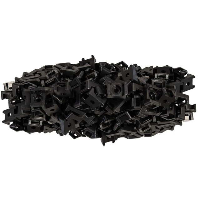 Alt view image 4 of 7 - Black Zip Tie Screw Mounts, 100 Pack, Fits Ties Up To 0.2" Wide Saddle Type Zip Tie Anchors for Secure Screw-Mount Cable Routing - Nylon Mounting Base for Wire & Cable Bundling