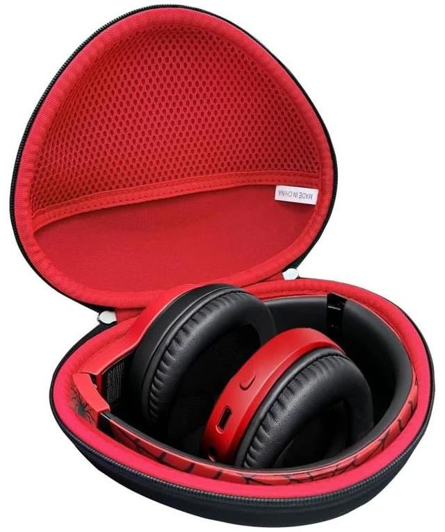 Main image of Hard Travel Case for iClever HS19 / iClever BTH12 / Botesty Sound/EarFun/Candy Bila BH03 / IMYB Kids Headphones (Outer Black + Inner Red)