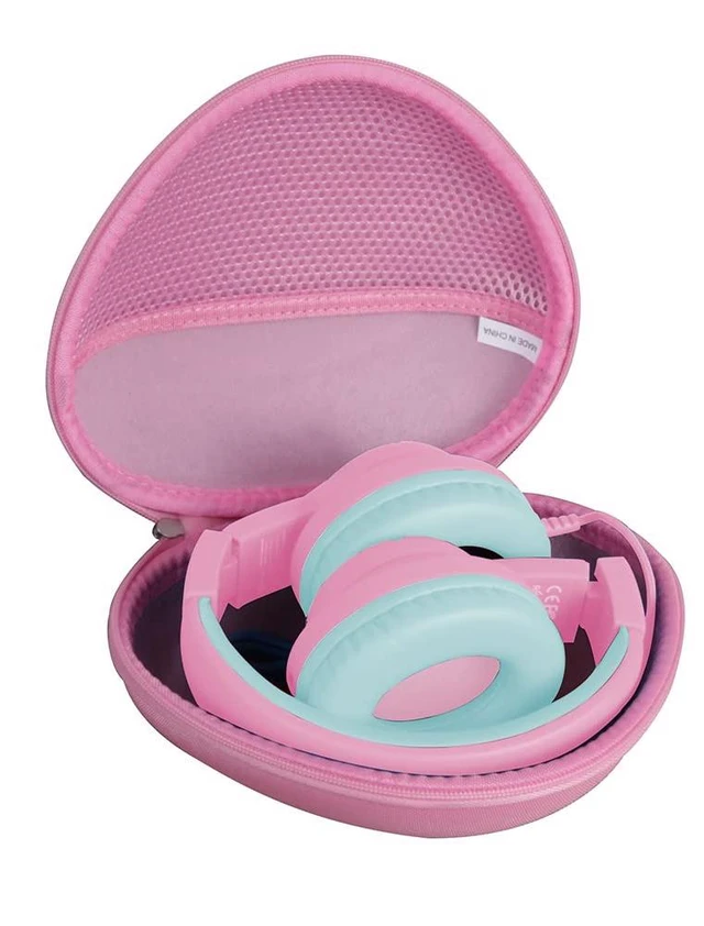Main image of Hard Travel Case for iClever HS19 / iClever BTH12 / Botesty Sound/EarFun/Candy Bila BH03 / IMYB Kids Headphones (Pink)