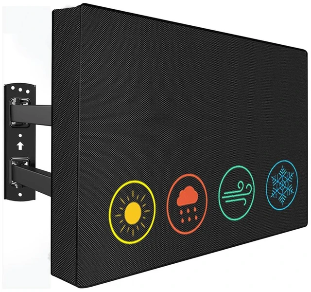Main image of Waterproof Outdoor TV Covers for 40 to 43 inches Outside TV, 600D Thick Fabric TV Screen Protector Cover with Remote Control Pocket - Size 42''W x 26.5''H x 5.5''D
