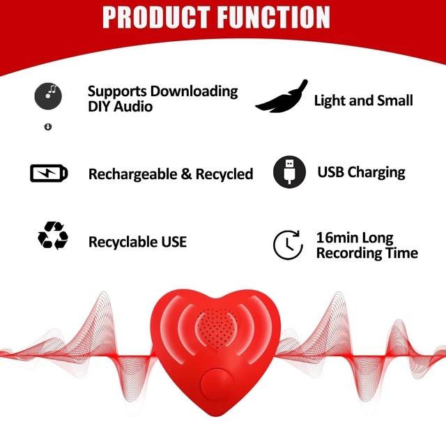 Alt view image 6 of 7 - 16min Voice Recorder, USB Downloadable Sound Recorder Chips Module for Stuffed Animals, Mother's Day Valentine's Day Christmas Plush Toy,Manual DIY Creative Sound Presents for Boys, Girls-2P