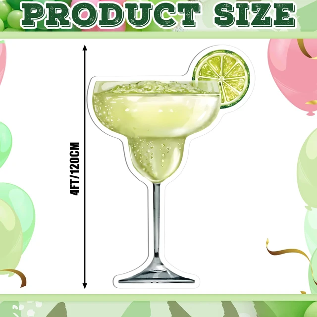 Alt view image 6 of 6 - 4ft Green Martini Cardboard Cutout a Tini Bit Older Birthday Espresso Martini Themed Standee for Women, Bachelorette Bridal Shower Bar Decor, Large Cocktail Glass with Black Bow