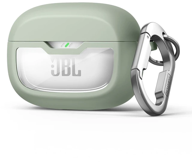 Main image of Case Cover for JBL Vibe Beam/JBL Vibe Beam 2/ JBL Vibe 200TWS Earbuds, Shockproof Magnetic Protective Headphone Cover, Rugged Bumper Case with Carabiner & Cleaning Kit & Removal Tool, Green