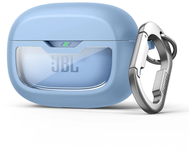 Main image of Case Cover for JBL Vibe Beam/JBL Vibe Beam 2/ JBL Vibe 200TWS Earbuds, Shockproof Magnetic Protective Headphone Cover, Rugged Bumper Case with Carabiner & Cleaning Kit & Removal Tool, Blue
