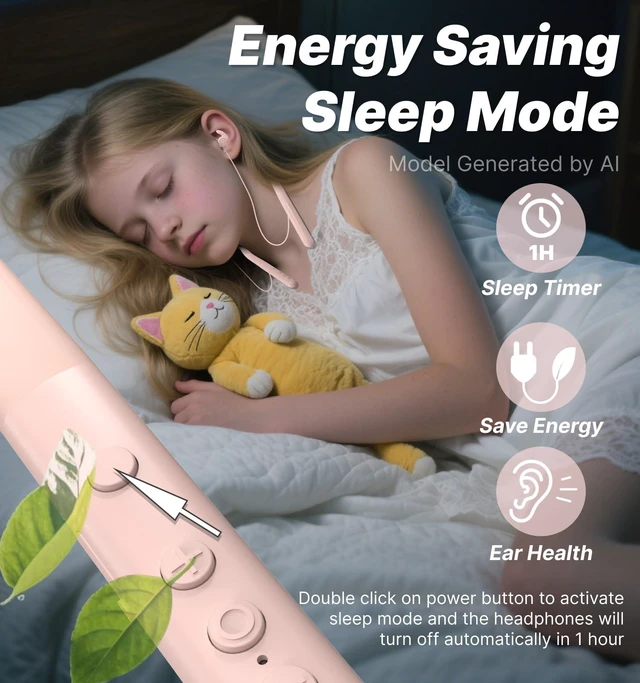 Alt view image 4 of 7 - HS88 Sleep Earbuds for Side Sleepers, 30dB Noise Isolation Ultra-Thin Silicone, 12H Playtime with Sleep Timer, Secure Fit Neckband Headphones for Yoga, Travel, Audiobooks & Meditation
