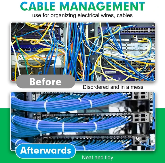 Alt view image 6 of 7 - Zip Ties, 1200pcs Cable Zip Ties 14 Inch, Heavy Duty White Plastic Wire Ties with 70lb Tensile Strength, Self-Locking Nylon Cable Ties, Wire Management for Indoor and Outdoor