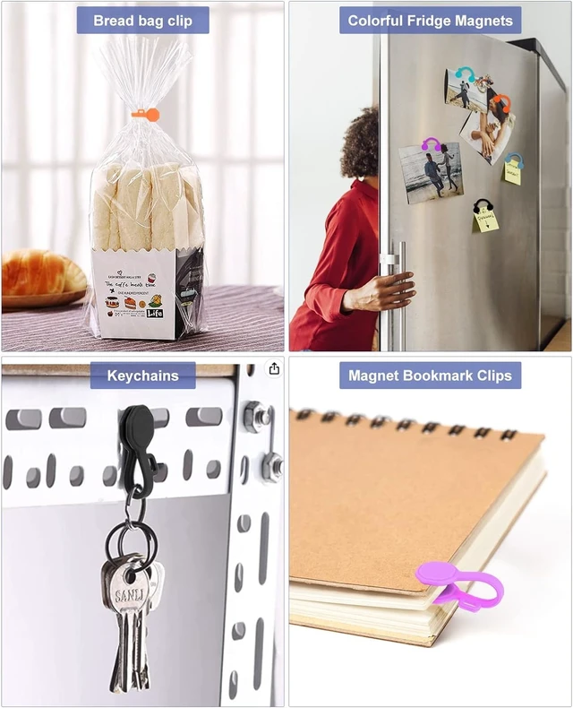 Alt view image 6 of 6 - 12 PCS Silicone Magnetic Cable Ties, Reusable cord Organizer clips magnet cord holder for phone charging, compatible with USB/lightning cables, bookmarks, whiteboard magnets, fridge magnets