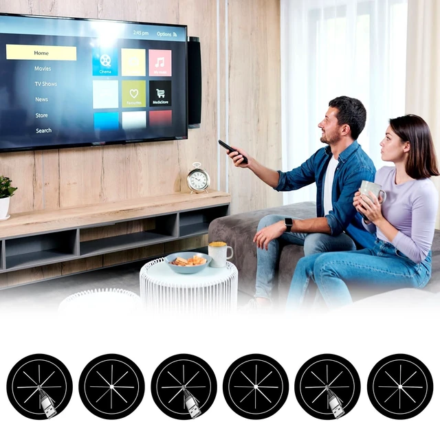 Alt view image 6 of 6 - 6 Pack Cord Hider for Wall Mounted TV, 2-3/8"(60mm Hole) Cable Raceway TV Wall, Wall Cable Management Kit, Includes 6 Black Pass Throughs, 1 Hole Saw Drill Attachment & 10 Cable Ties for Easy Install
