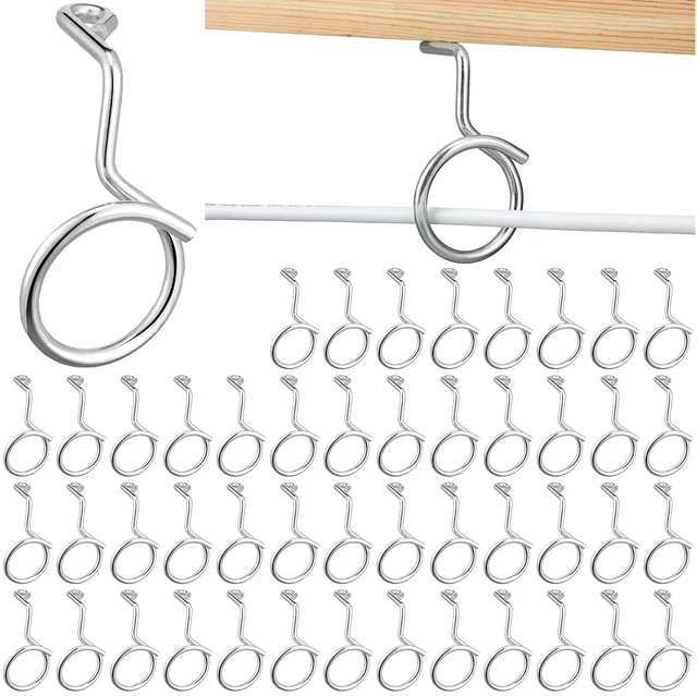 Main image of 50 Pcs Bridle Rings, 1-1/2 Inch Low Voltage Wire Cable Rings Screw Mount for Wood Concrete Brick, 2 Loop for Cat 6 Cat 7 Network, Metal Build, Secure Wire Management Solution