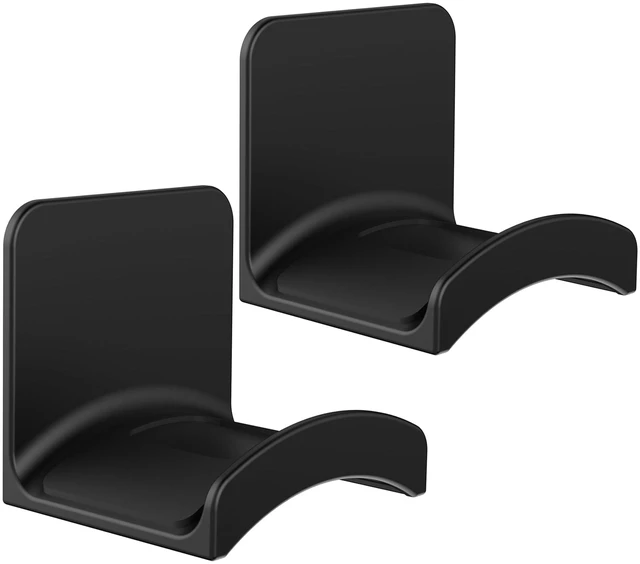 Main image of Headphone Stand Headset Holder - Adhesive Gaming Earphones Hanger, Universal Desk Wall Mount Hook for All Headphone/Controller, Compatible with Beats, AirPods Max,Sony, JBL (Black-2PCS)