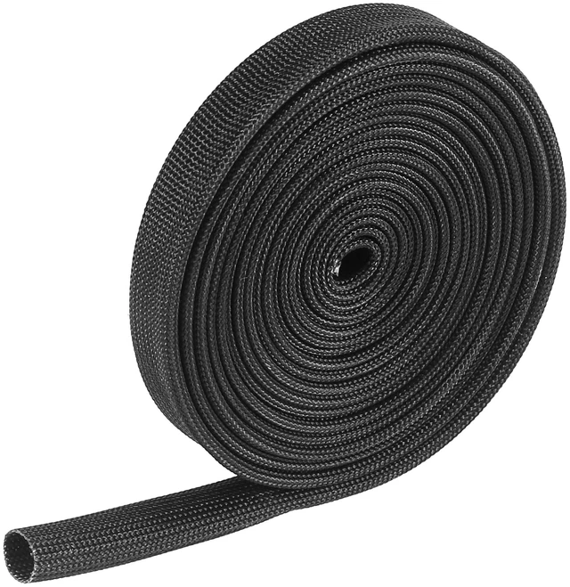 Main image of 10ft - 12mm 1/2" Fiberglass Heat Wire Shield Sleeve Black Heat High Temp Shield Adjustable for Car Wire Looms Protection
