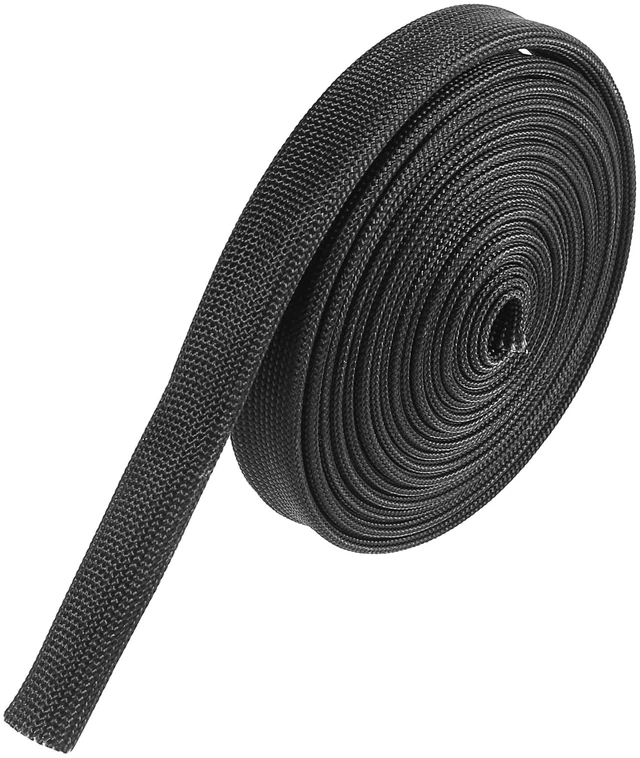 Alt view image 4 of 6 - 10ft - 12mm 1/2" Fiberglass Heat Wire Shield Sleeve Black Heat High Temp Shield Adjustable for Car Wire Looms Protection