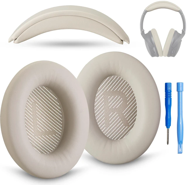 Main image of Replacement QC Ear Pad and Headband Pad Kit Cushion. Compatible with Bose QuietComfort (2023) QC45 QCSE QC35 II Wireless Noise Cancelling Headphones (White Smoke) Easy DIY