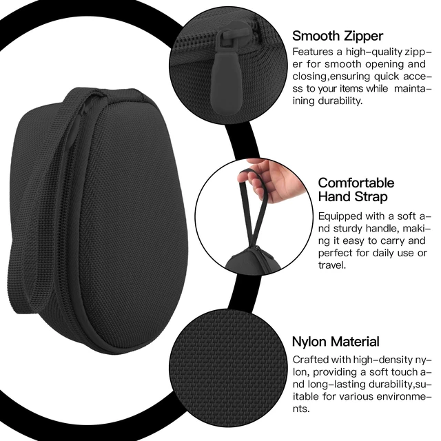 Alt view image 3 of 7 - Hard Case for SHOKZ OpenRun Pro 2/1/Mini,OpenMove,OpenSwim, Black Compatible with All Dual-Size SHOKZ Open-Ear Bone Conduction Sport Headphones, Standard And Mini Fit, Custom-Molded Insert