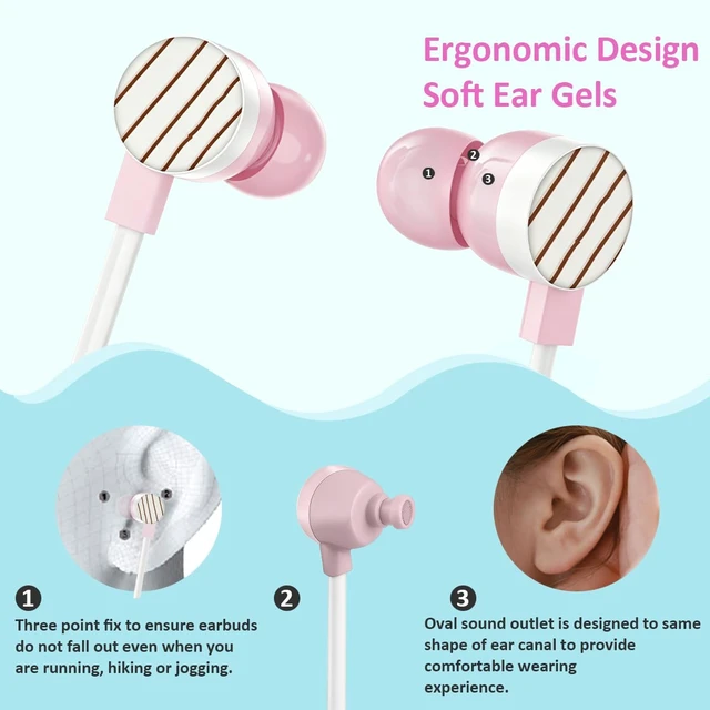 Alt view image 2 of 7 - Donut Earbuds for Kids, Cute Earbud & in-Ear Headphones Wired Gift for School Girls and Boys with Microphone and Lovely Earphones Storage Case